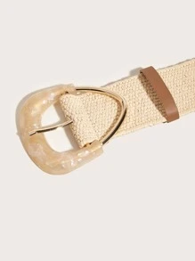 Cinturón con hebilla geométrica - Beis - Ver 4