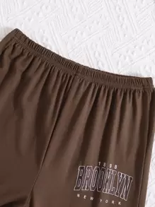 Girls Letter Graphic Tee & Trousers - Multicolor - View 6