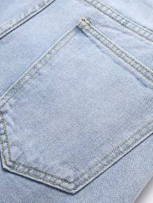 Manfinity LEGND Hombres Shorts en mezclilla desgarro crudo - Lavado ligero - Ver 6