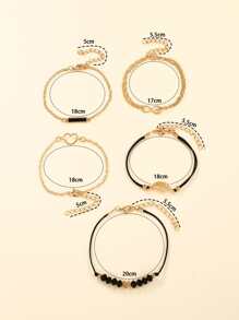 CADVAN 1 Đồng hồ thạch anh mặt số bướm và 5 vòng tay - Hồng - Xem 5