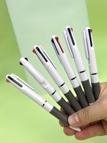Set Of 6/12/18pcs Creative Tri-Color One-Piece Ballpoint Pens, Simple & Stylish Pressing Multi-Color Ballpoint Pens Back To School