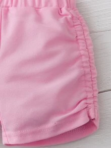 Baby Floral Print Halter Top & Shorts - Pink - View 3