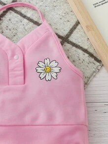 Baby Floral Print Halter Top & Shorts - Pink - View 4