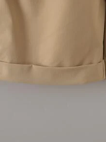 SHEIN Boys Roll Tab Sleeve Half Button Shirt & Shorts - Multicolor - View 5