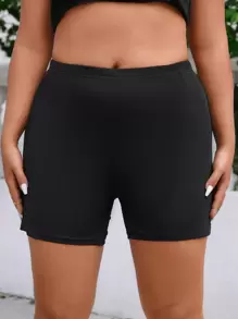 SHEIN Unity Plus Letter Graphic Cycling Shorts - Black - View 2