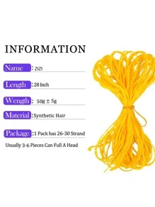 Trenza de pelo sintético largo - Amarillo - Ver 2