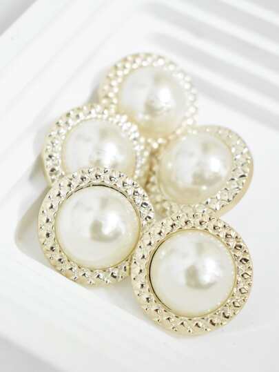 5pcs Faux Pearl Decor Button