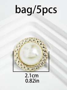 5pcs Faux Pearl Decor Button