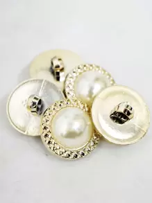 5pcs Faux Pearl Decor Button