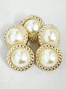 5pcs Faux Pearl Decor Button