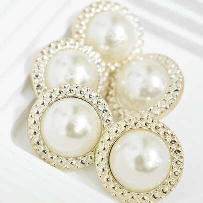 5pcs Faux Pearl Decor Button