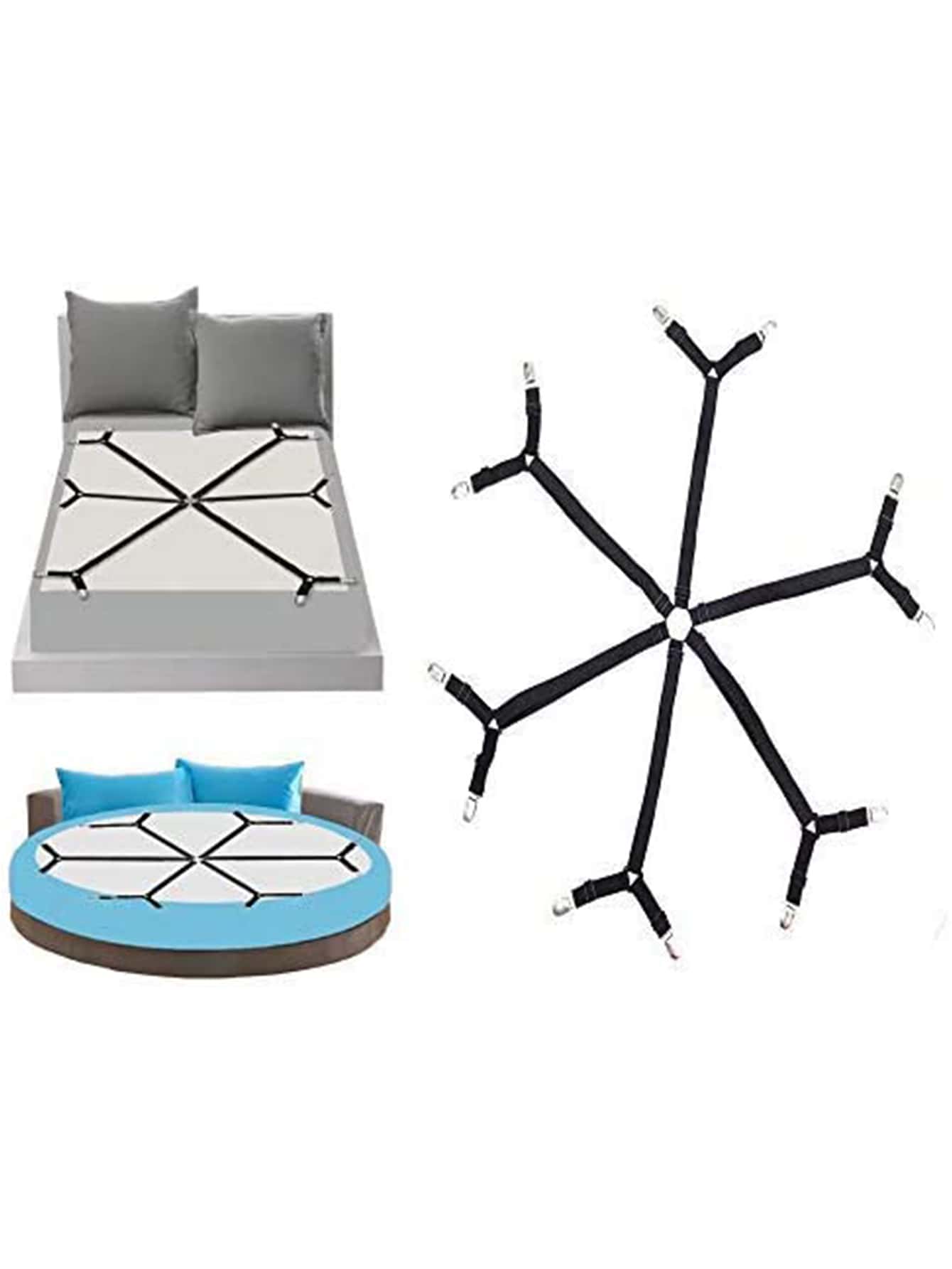 1入組可調節床單固定器 - 黑色 - 查看 1