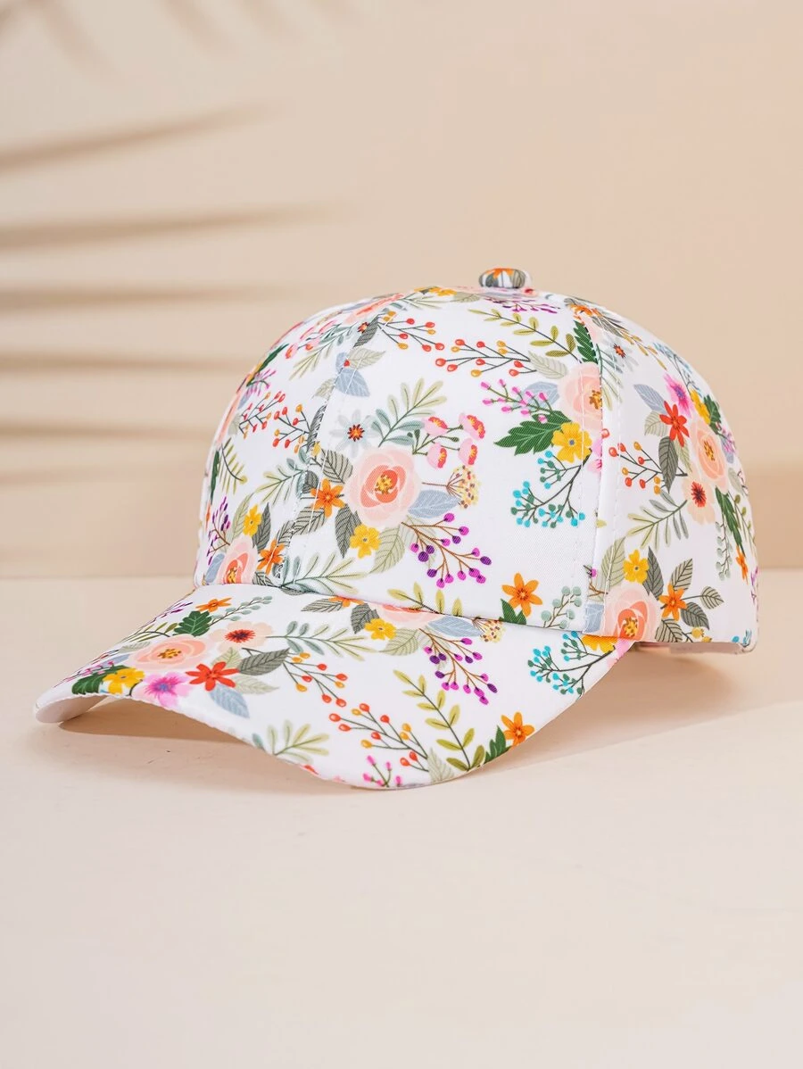 Girls Floral Print Baseball Cap - Multicolor - View 1