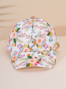Girls Floral Print Baseball Cap - Multicolor - View 2