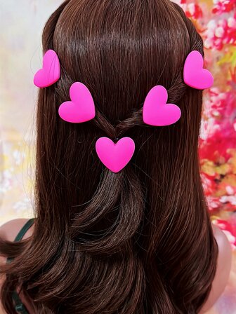 5入組愛心裝飾髮夾