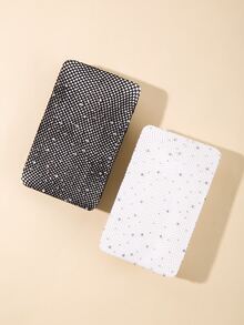 Niñas 2 pares Medias de malla con diamante de imitación - Multicolor - Ver 4