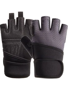 Half-finger Sports Gloves - Grey - View 1