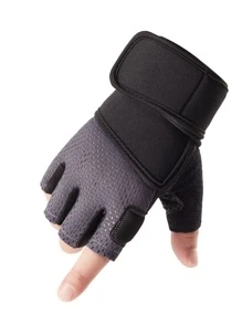 Half-finger Sports Gloves - Grey - View 2