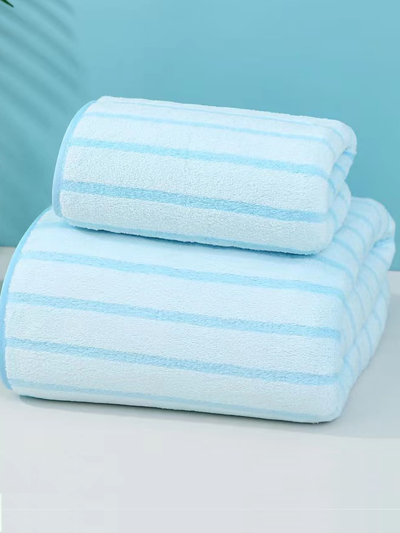 1 chiếc khăn tắm hoặc khăn tắm họa tiết sọc, thích hợp cho thẩm mỹ viện, khách sạn, thể thao, đồ dùng gia đình, khăn tắm, khăn chăm sóc da. - Màu xanh lam - Xem 1