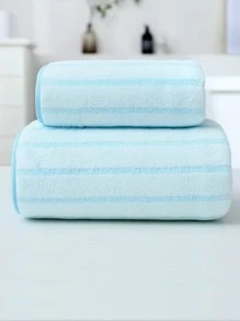 1 chiếc khăn tắm hoặc khăn tắm họa tiết sọc, thích hợp cho thẩm mỹ viện, khách sạn, thể thao, đồ dùng gia đình, khăn tắm, khăn chăm sóc da. - Màu xanh lam - Xem 2