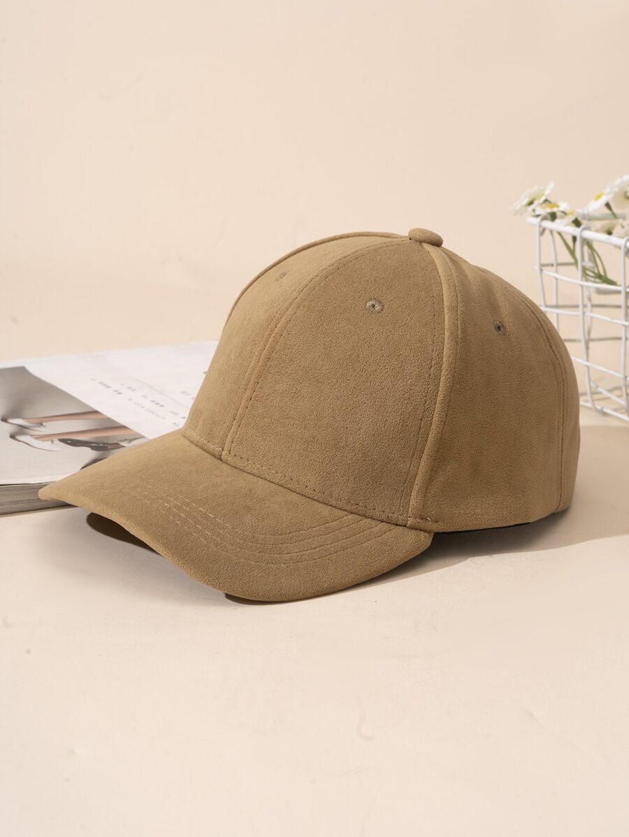 1件男士純色休閒棒球帽 - 卡其色 - 查看 1