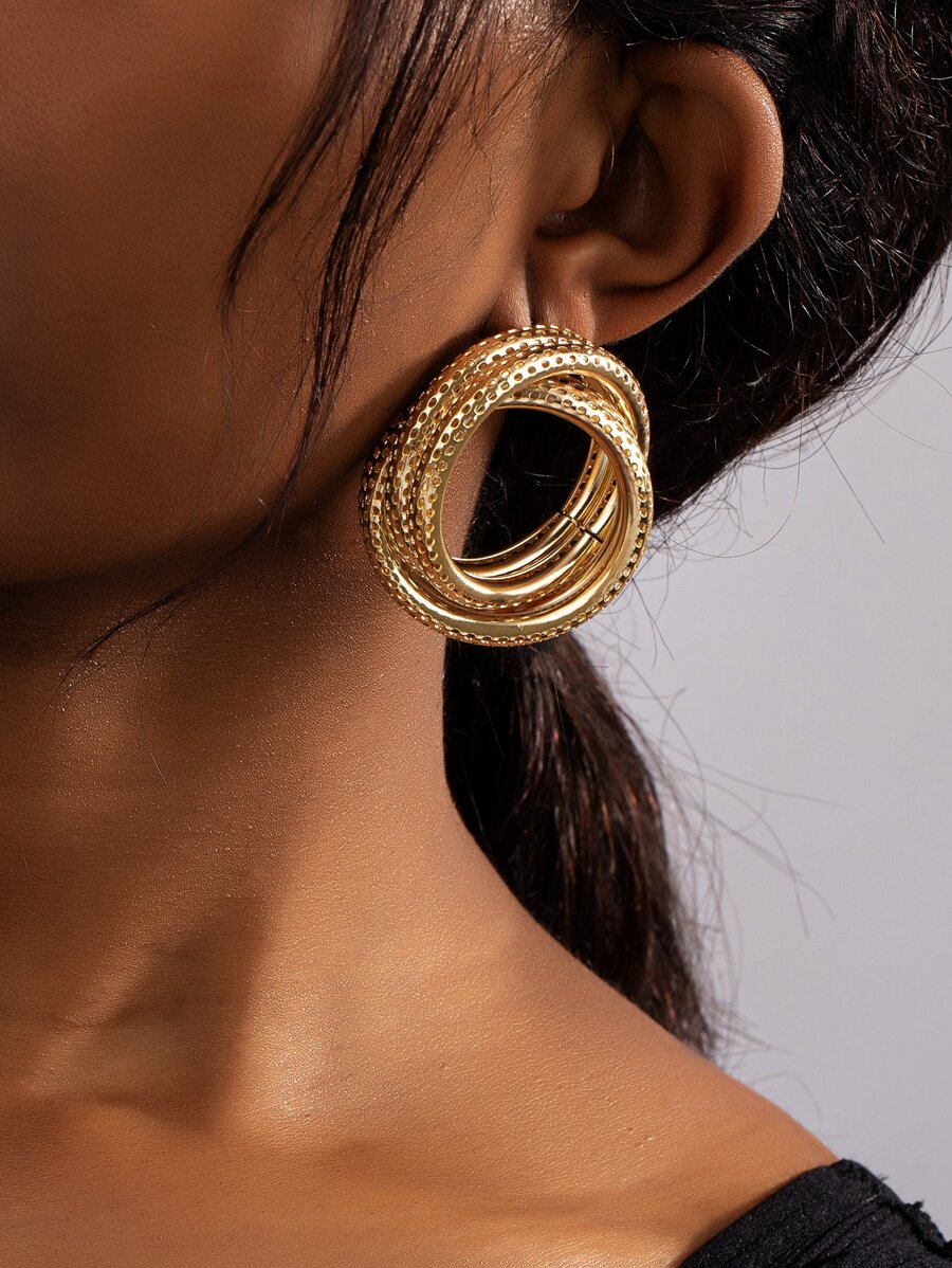 bông tai đinh tròn - Vàng - Xem 1