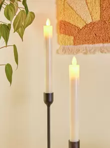 Vela LED larga de 2 piezas con efecto realista oscilante y ambiente sin llama, perfecta para bodas, propuestas, decoración del hogar, mesa de cena y festivales - Amarillo - Ver 2