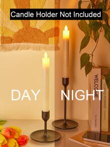 Vela LED larga de 2 piezas con efecto realista oscilante y ambiente sin llama, perfecta para bodas, propuestas, decoración del hogar, mesa de cena y festivales - Amarillo - Ver 4