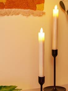 Vela LED larga de 2 piezas con efecto realista oscilante y ambiente sin llama, perfecta para bodas, propuestas, decoración del hogar, mesa de cena y festivales - Amarillo - Ver 5