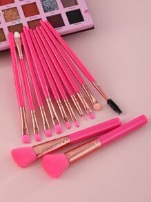 Set de 12 brochas de maquillaje, set de brochas, kit de brochas de maquillaje, set de brochas de maquillaje, set de maquillaje completo, set de brochas de maquillaje, kit de maquillaje completo, set de brochas, set de brochas de maquillaje, set de regalo de maquillaje, set - Rosa Fucsia - Ver 2