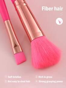 Set de 12 brochas de maquillaje, set de brochas, kit de brochas de maquillaje, set de brochas de maquillaje, set de maquillaje completo, set de brochas de maquillaje, kit de maquillaje completo, set de brochas, set de brochas de maquillaje, set de regalo de maquillaje, set - Rosa Fucsia - Ver 5