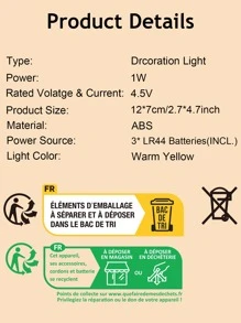 1 pieza Decoración con diseño vintage linterna - Amarillo - Ver 3