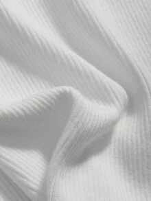 DAZY Suéter De Punto Acanalado De Cuello Redondo - Blanco - Ver 3