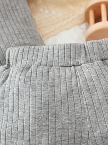 Baby Boy Summer Casual Front Button Bodysuit And Shorts Set - Grey - View 10