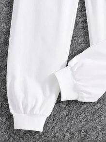 Teen Girls Butterfly Print Cami Top & Joggers & High Low Tee - White - View 3