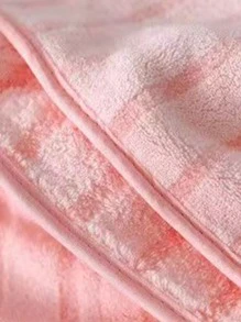 1条珊瑚绒柔软舒适条纹设计毛巾，成人、情侣、居家使用皆可，适用于沐浴、游泳、擦手和擦发。 - 粉色 - 查看 6