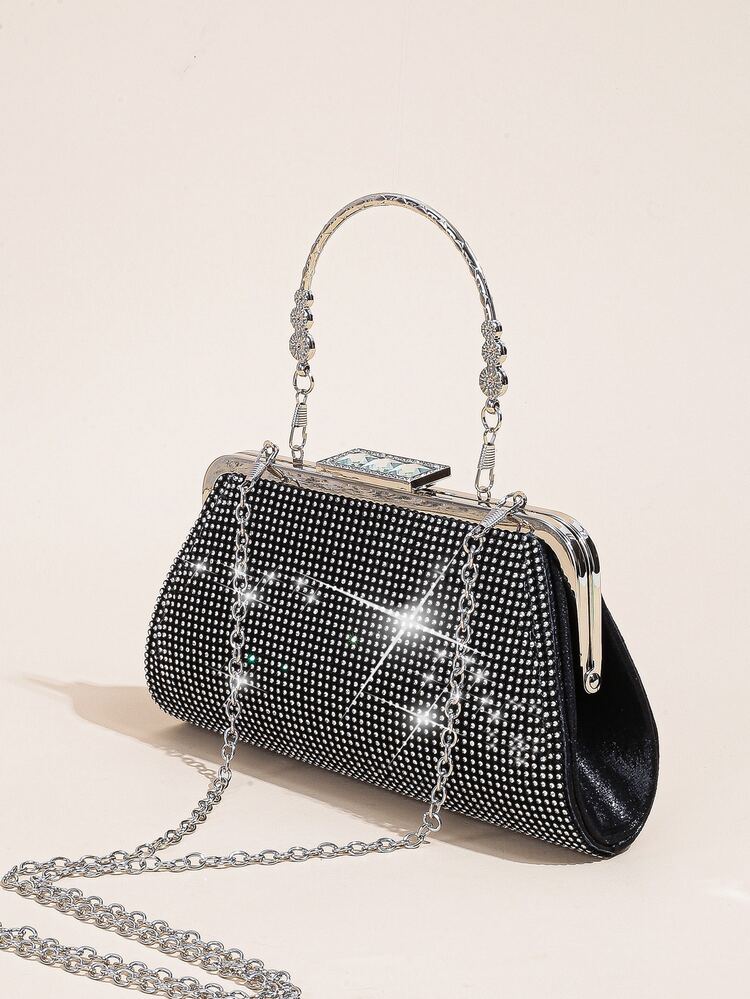 Pochette Da Sera Glitter Scintillante Con Catena Regolabile - Borsa Per Matrimonio E Festa