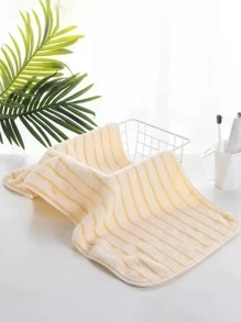 1 pieza Toalla suave, absorbente, de secado rápido, a rayas para la cabeza para el cabello, el baño, la cara, las manos o como pareja, para adultos y niños, o como chal, toalla para nadar, playa, etc. - Amarillo - Ver 3