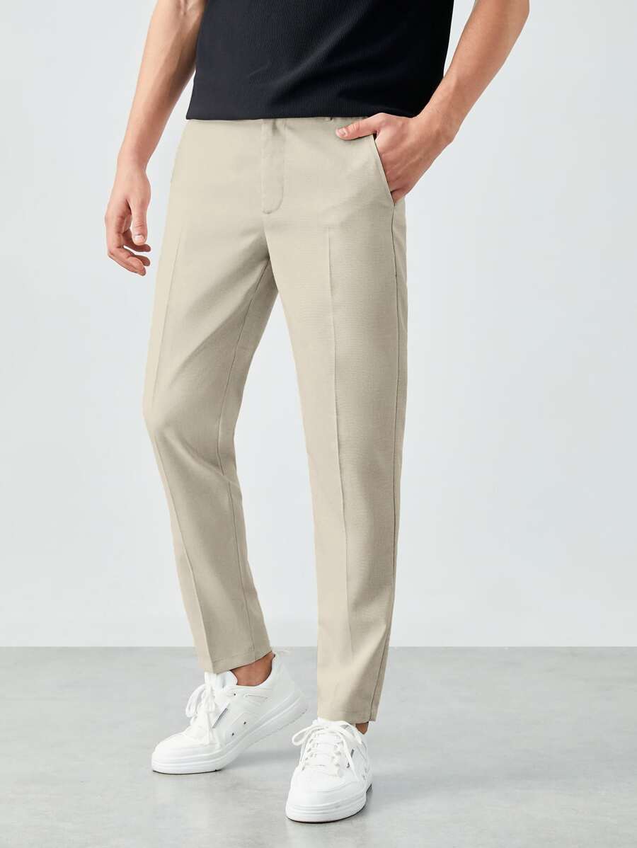 Manfinity VCAY Men Solid Slant Pocket Suit Pants - Khaki - View 1