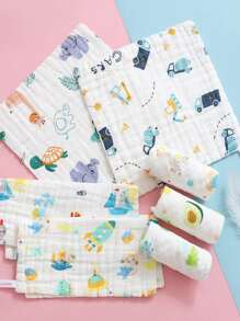 2 piezas Toalla de mano con estampado de dibujos animados al azar - Multicolor - Ver 1