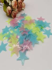 100pcs Star Shaped Glow In The Dark Decorative Pebble - Multicolor - View 6