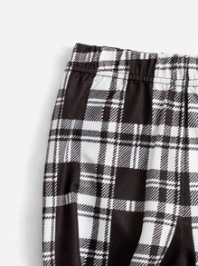 SHEIN 男孩字母和遊戲手柄圖案緊身睡衣套裝 - 黑與白 - 查看 4