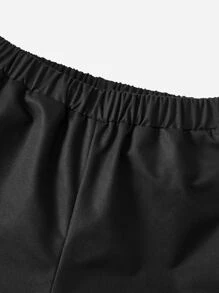 SHEIN 男孩老虎印花短褲 - 黑色 - 查看 4