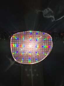 Hombres Gafas de moda de marco cuadrado con Cuerda de gafas - Negro - Ver 6