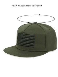 Men Flag Embroidered Hip Hop Cap - Army Green - View 4
