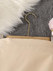 Tween Girl Pleated Hem Skirt - Apricot - View 3