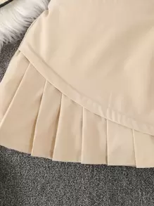 Tween Girl Pleated Hem Skirt - Apricot - View 4