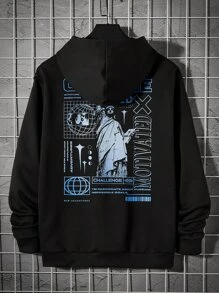 Manfinity RebelGame Men Slogan Graphic Hoodie - Black - View 1