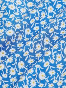SHEIN VCAY Ditsy Floral High Split Halter Dress - Baby Blue - View 4