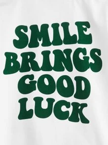 SHEIN 男童標語圖案t恤 - 白色 - 查看 3